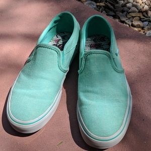 Teal slip on Vans